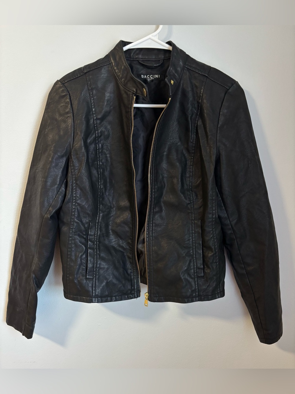 Baccini Black Faux Leather Jacket